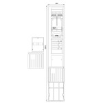 f-tronic 7160102 Zähleranschlusssäule 1-feldrig, H=2010mm, 3.HZ, Haube geschl., ZSA201-1-ZK-HG 
