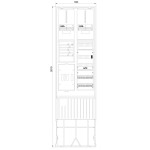 f-tronic 7160124 Zähleranschlusssäule 2-feldrig, H=2010mm, 2-3.HZ, ohne Haube, ZSA202-2-2ZK-APZ-HAK-HO 