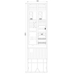 f-tronic 7160126 Zähleranschlusssäule 2-feldrig, H=2010mm, 2-eHZ, ohne Haube, ZSA202-2-2eHZ-APZ-HAK-HO 