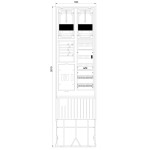 f-tronic 7160129 Zähleranschlusssäule 2-feldrig, H=2010mm, 2-3.HZ, Haube geschl, ZSA202-2-2ZK-2ZSK-APZ-HAK-HG 
