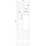 f-tronic 7160145 Zähleranschlusssäule 2-feldrig, H=2010mm, eHZ, ohne Haube, ZSA202-2-eHZ-APZ-TSG-HAK-HO 