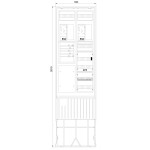 f-tronic 7160146 Zähleranschlusssäule 2-feldrig, H=2010mm, 2-eHZ, ohne Haube, ZSA202-2-2eHZ-APZ-HO 
