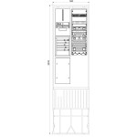 f-tronic 7160184 Zähleranschlusssäule 2-feldrig, H=2010mm, 3.HZ, ohne Haube, ZSA202-2-ZK-APZRFZHO 