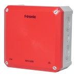 f-tronic 7340213 FR-Abzweigkasten 180x180x93mm, Ausbrechöffnungen IP66, PS, grau/rot, Sicherheitsbeleucht. 