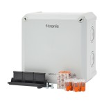 f-tronic 7340230 FR-Abzweigkasten 140x140x81mm, Klemmen 6qmm, Klemmenhalter, IP66, PS, grau, NFK14gr-K6 