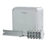 f-tronic 7340233 FR-Abzweigkasten 180x180x93mm, HLAK 5-pol. 25qmm, Hutsch., PS, IP66, grau, NFK18gr-HLAK5p25 