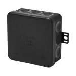 f-tronic 7340474 FR Abzweigkasten E1300sw, 85x85x37mm, IP55, sw/sw, mit Durchstoßmembran 