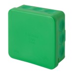 f-tronic 7340478 FR Abzweigkasten E1310gn, 85x85x37mm, IP55, gn/gn, o. Laschen,m. Durchstoßmembran 