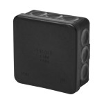 f-tronic 7340479 FR Abzweigkasten E1310sw, 85x85x37mm, IP55, sw/sw, o. Laschen,m. Durchstoßmembran 