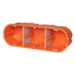 f-tronic 7350063 HW Gerätedose massiv HW30, 3-fach, 3x Ø 68mm, t=60mm 
