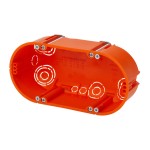 f-tronic 7350179 HW Gerätedose E118, 2-fach, 2x Ø 68mm, t=47mm 