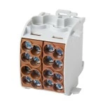 f-tronic 7730008 Hauptleitungsabzweigklemme, 25mm², 1polig, CU, braun, Doppelblock, HLAK1p25Dbr 