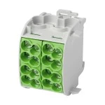f-tronic 7730012 Hauptleitungsabzweigklemme, 25mm², 1polig, CU/AL,grün/gelb, Doppelblock, HLAK1p25DALUgnge 