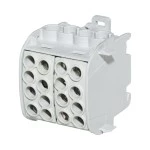 f-tronic 7730028 Hauptleitungsabzweigklemme, 35mm², 1polig, CU/AL, grau, Doppelblock, HLAK1p35DALUgr 