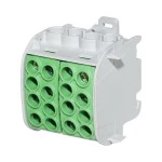 f-tronic 7730030 Hauptleitungsabzweigklemme, 35mm², 1polig, CU/AL,grün/gelb, Doppelblock, HLAK1p35DALUgnge 