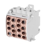 f-tronic 7730031 Hauptleitungsabzweigklemme, 35mm², 1polig, CU/AL, braun, Doppelblock, HLAK1p35DALUbr 