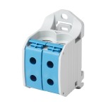 f-tronic 7730059 Reihenklemme 50mm², 1polig, 4 Anschlüsse, blau, CU/AL, RKA50-1-4bl 