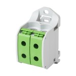 f-tronic 7730060 Reihenklemme 50mm², 1polig, 4 Anschlüsse, grün/gelb, CU/AL, RKA50-1-4gnge 