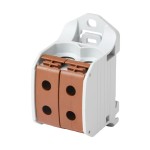 f-tronic 7730061 Reihenklemme 50mm², 1polig, 4 Anschlüsse, braun, CU/AL, RKA50-1-4br 