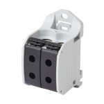 f-tronic 7730062 Reihenklemme 50mm², 1polig, 4 Anschlüsse, schwarz, CU/AL, RKA50-1-4sw 