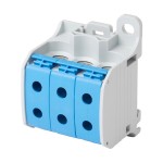 f-tronic 7730064 Reihenklemme 50mm², 1polig, 6 Anschlüsse, blau, CU/AL, RKA50-1-6bl 