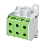 f-tronic 7730065 Reihenklemme 50mm², 1polig, 6 Anschlüsse, grün/gelb, CU/AL, RKA50-1-6gnge 