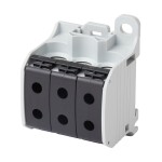 f-tronic 7730067 Reihenklemme 50mm², 1polig, 6 Anschlüsse, schwarz, CU/AL, RKA50-1-6sw 