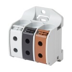 f-tronic 7730069 Reihenklemme 50mm², 3polig, braun, schwarz, grau, CU/AL, RKA3p50brswgr 