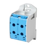 f-tronic 7730076 Reihenklemme 95mm², 1polig, 4 Anschlüsse, blau, CU/AL, RKA95-1-4bl 