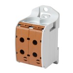 f-tronic 7730078 Reihenklemme 95mm², 1polig, 4 Anschlüsse, braun, CU/AL, RKA95-1-4br 