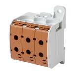 f-tronic 7730083 Reihenklemme 95mm², 1polig, 6 Anschlüsse, braun, CU/AL, RKA95-1-6br 