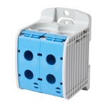 f-tronic 7730091 Reihenklemme 185mm², 1polig, 4 Anschlüsse, blau, CU/AL, RKA185-1-4bl 