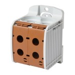 f-tronic 7730093 Reihenklemme 185mm², 1polig, 4 Anschlüsse, braun, CU/AL, RKA185-1-4br 