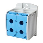 f-tronic 7730101 Reihenklemme 300mm², 1polig, 4 Anschlüsse, blau, CU/AL, RKA300-1-4bl 