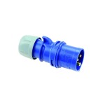 PC Electric 013-6 Stecker 16A 3p CEE-Stecker 3-polig 6h IP44 gerade blau mit Schraubklemme und Verschraubung 