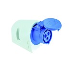 PC Electric 113-6 Wanddose 16A 3p 3-polig 6h CEE-Wandsteckdose blau Kunststoff IP44 Schraubklemme CuZn 