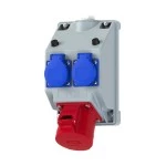 PC Electric 16082552 Wandsteckdosenkombination COMBO COMBO-POL2 CEE 32A 5-polig mit 2 Kunststoffgehäuse 