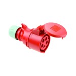 PC Electric 215-6 Kupplung 16A 5p 5-polig 6h rot Kunststoff IP44 Schraubklemme gerade Verschraubung 400 V 
