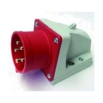PC Electric 515-6 Wandgerätestecker 16A 5p 5-polig h IP44 Aufbau abgewinkelt rot Kunststoff Schraubklemme 