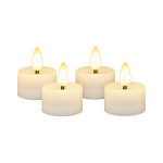 Hellum 520118 LED-Teelicht IP20, 5x3,8 cm für mit echtem Docht 120 x 80 x 40 mm, VPE = 4 Stück 