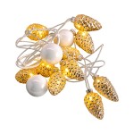 Hellum 521320 LED-Lichterkette mit Glastannenzapfen -antikes Finish 305 x 125 x 13 mm weiß 