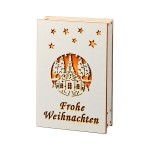 Hellum 521399 LED-Deko-Holzbuch mit Engeln und Musik 162 x 108 x 50 mm weiß 