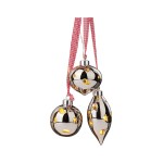 Hellum 521740 LED-Keramik Kugeln silber 3er Set zum Hängen 6,5cm weiß 