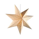 Hellum 521801 LED-Papierstern weiß 60cm zum Aufhängen mit Fernbedienung und 6h Timer 