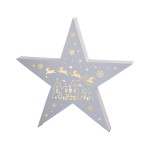 Hellum 522020 LED-Stern Weihnachtsmann und Schlitten 615 x 610 mm 