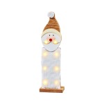 Hellum 522181 LED-Weihnachtsmann aus Holz mit Kunstfell 410 x 124 x 820 mm 
