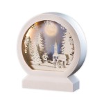 Hellum 522907 LED-3D Rundbild mit Rahmen Rundbild auf Standfuß weiß 
