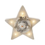 Hellum 524031 LED-Figur LED-Stern Schneemann mit 6h Timer 400 x 70 mm weiß 
