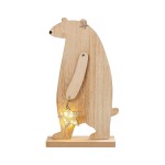 Hellum 524062 LED-Holzbär LED-Holz-Bär mit Stern 16 x 7 x 36 mm weiß 