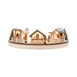 Hellum 524604 LED-Holz Stadt Szenerie LED-Holz-Stadt-Szenerie im Halbkreis 410 x 135 x 210 mm weiß 